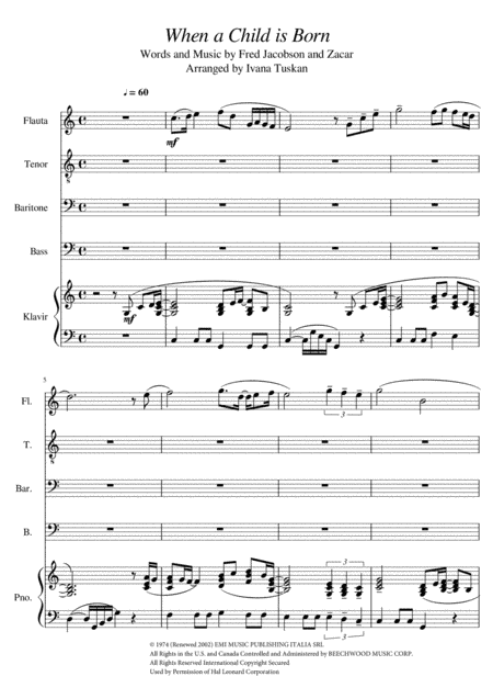 When A Child Is Born (arr. Ivana Tuskan)