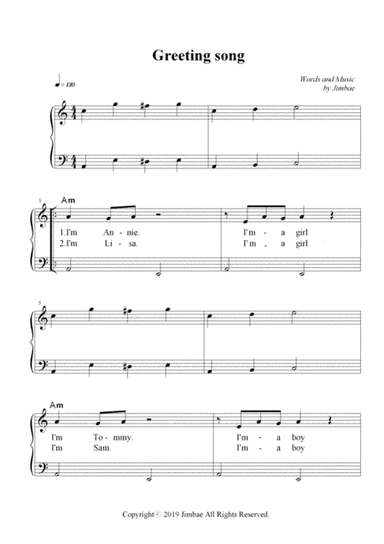 Greeting Song (Nursery Rhymes for Easy Piano)