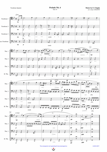 Preludes (Nb. 4 and Nb. 20) - Chopin (arr. Josef STASTNY)