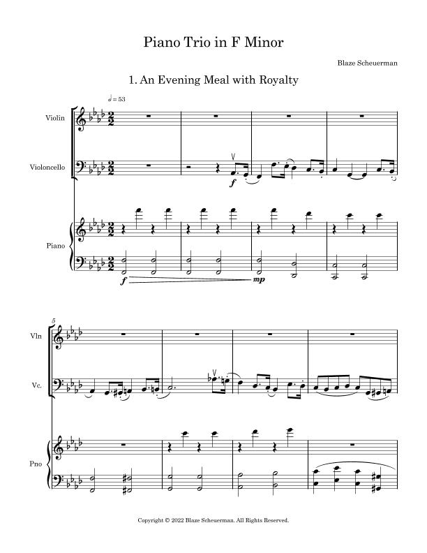 An Evening Meal with Royalty - 1st Movement