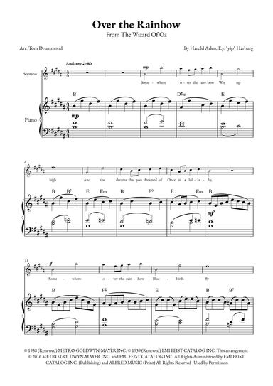 Over The Rainbow (arr. Tom Drummond)