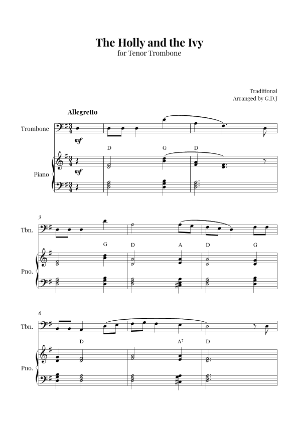 The Holly and the Ivy (arr. GDJ)