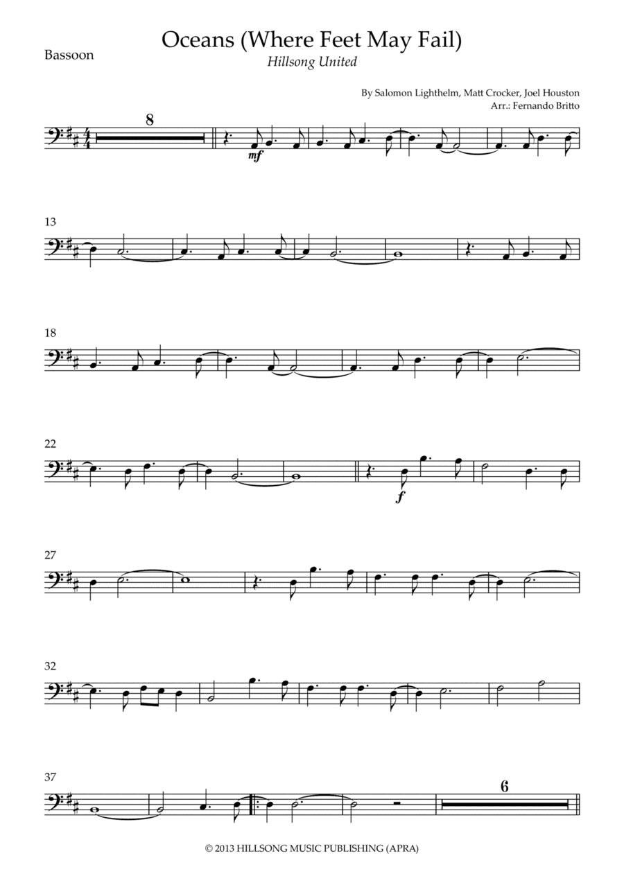 Oceans (where Feet May Fail) (arr. Fernando Britto)