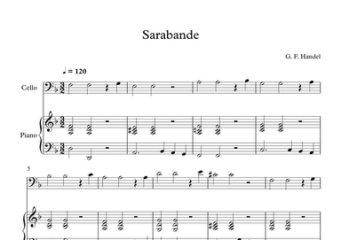 Sarabande - George Frideric Handel (Cello + Piano) (arr. Digital Book Music)