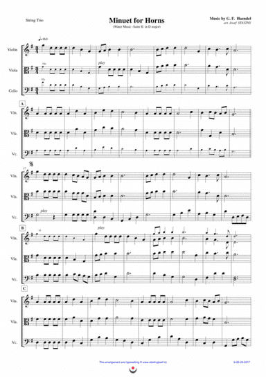 Menuet for Horns (Water Music) (arr. Josef STASTNY)