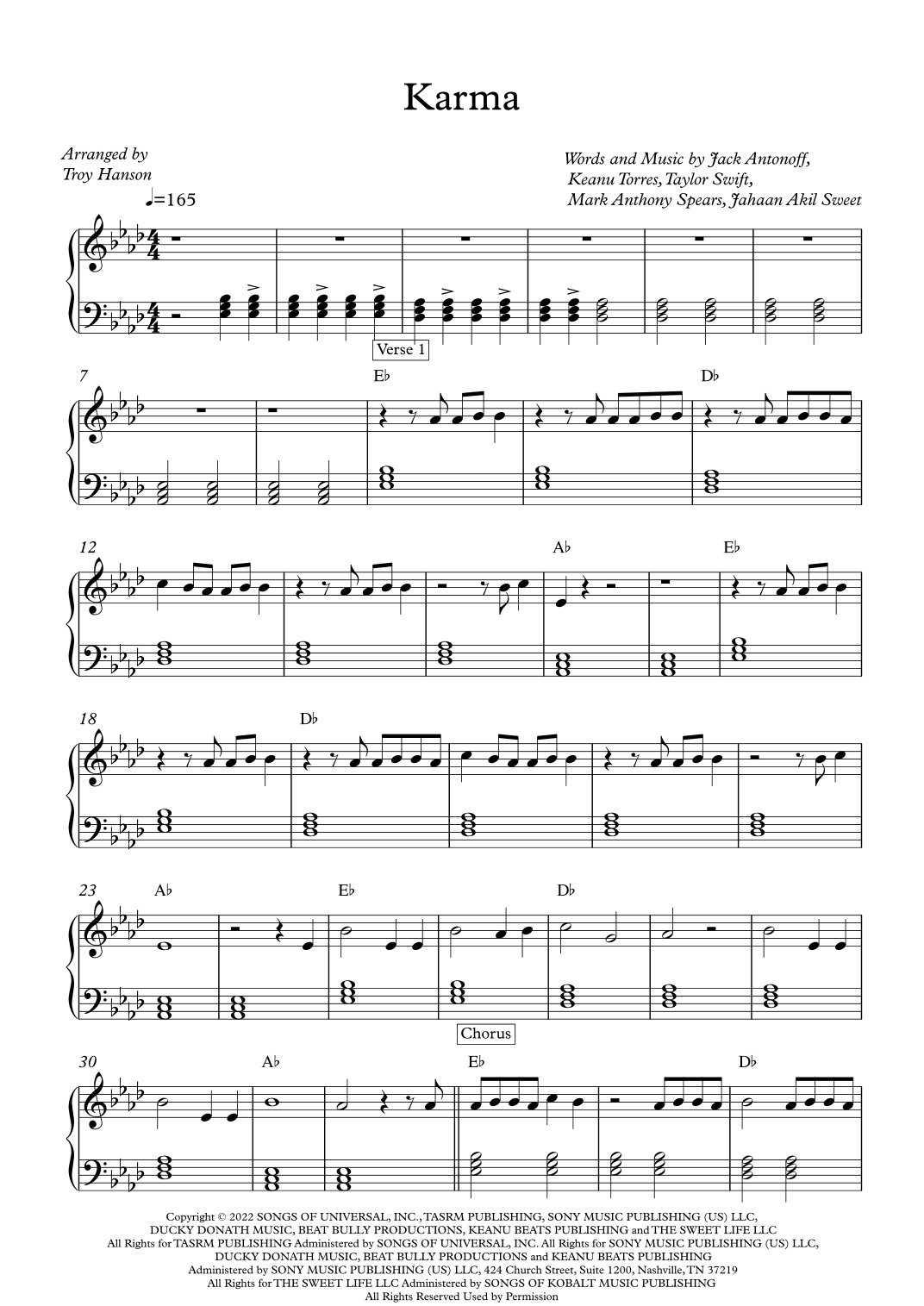 Karma (arr. Troy Hanson)
