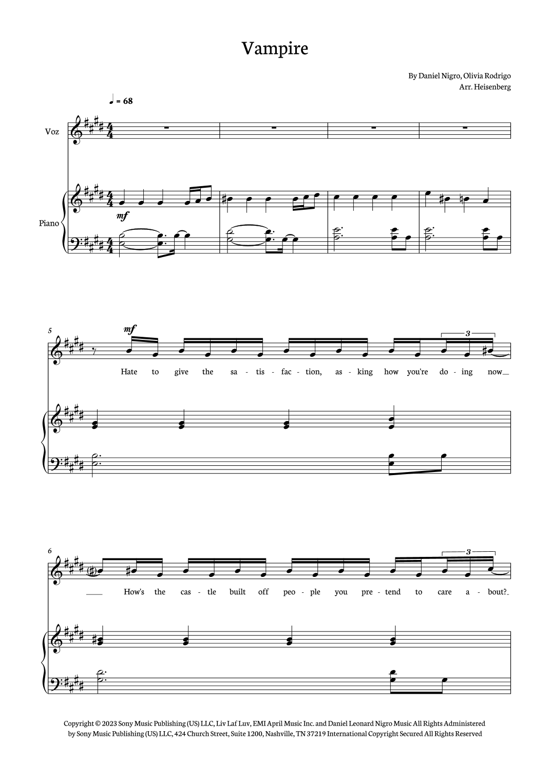 Vampire (arr. Heisenberg)