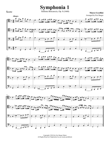 Symphonia No. 1 for Trombone or Low Brass Quartet (arr. Eric Burger Music)