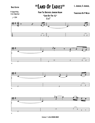 Land Of Ladies (arr. Accubass)