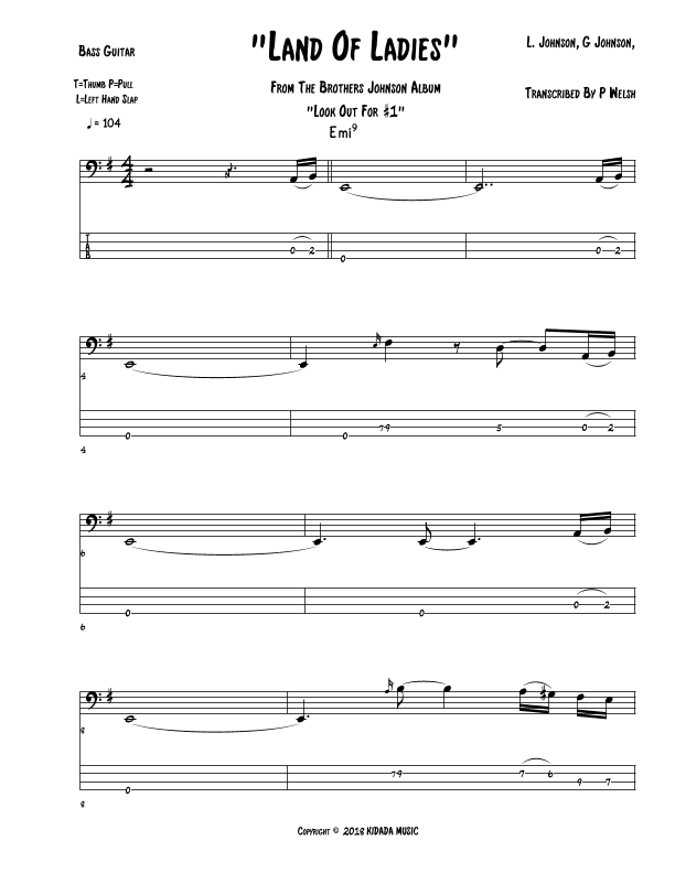 Land Of Ladies (arr. Accubass)