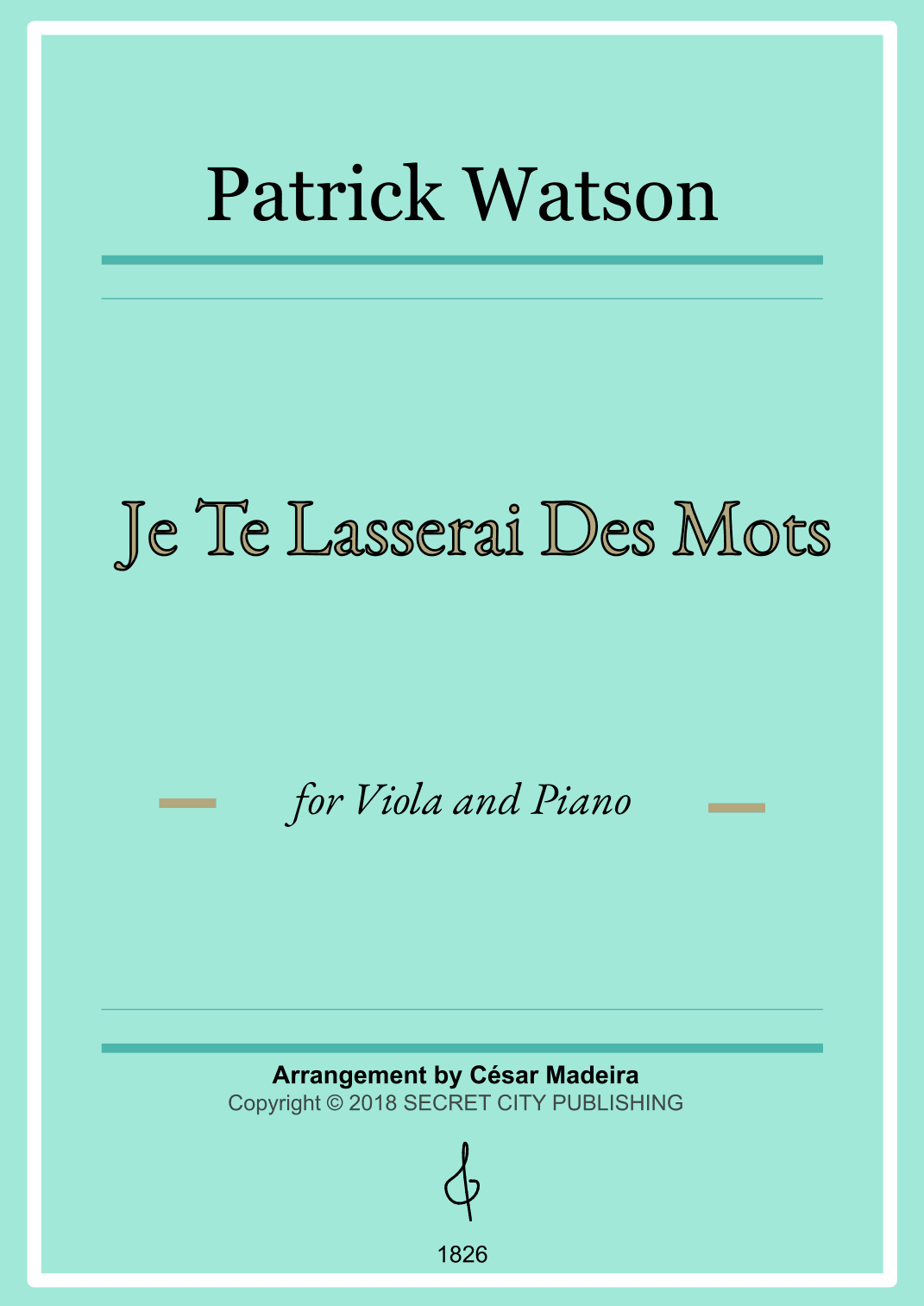 Je Te Laisserai Des Mots (arr. César Madeira)