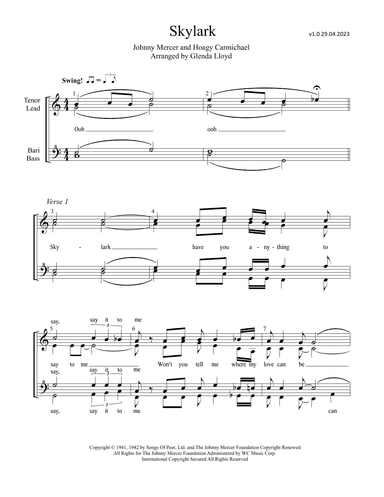 Skylark (arr. Glenda Lloyd)