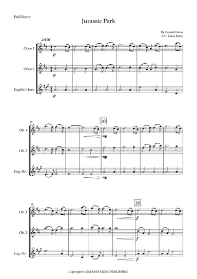 Jurassic Park Iii (arr. Fabio Britto)