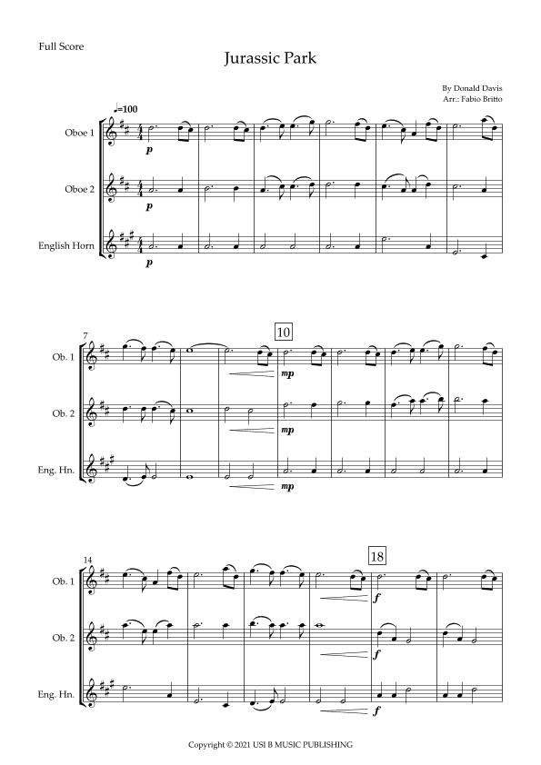 Jurassic Park Iii (arr. Fabio Britto)