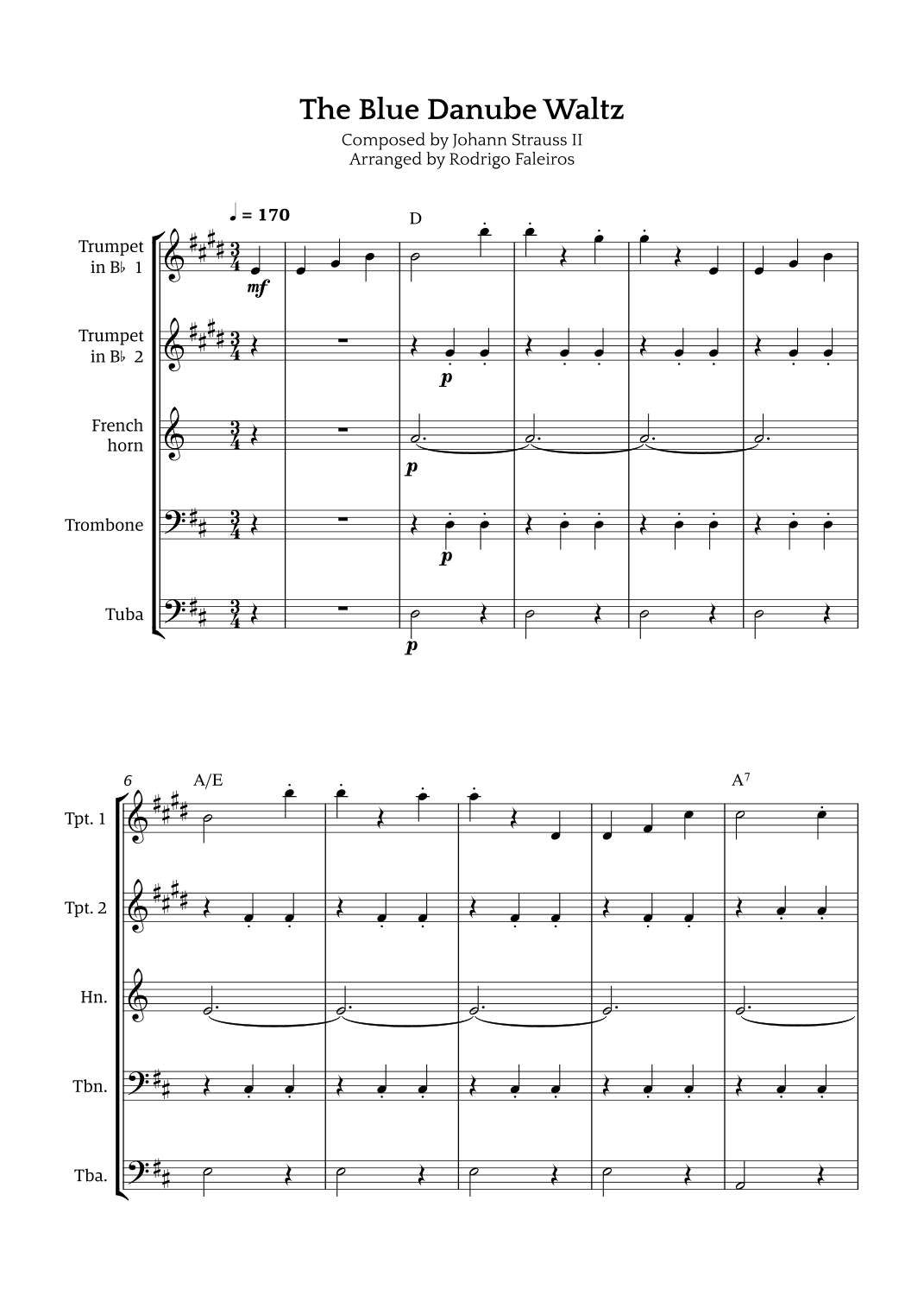 The Blue Danube Waltz (arr. Rodrigo Faleiros)