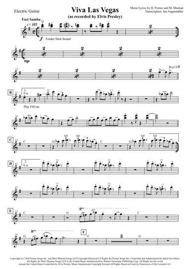 Viva Las Vegas  from VIVA LAS VEGAS (arr. Jan Angermüller)