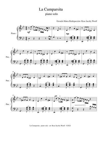 La Cumparsita - piano solo