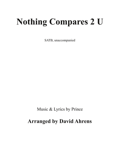 Nothing Compares 2 U (arr. David Ahrens)