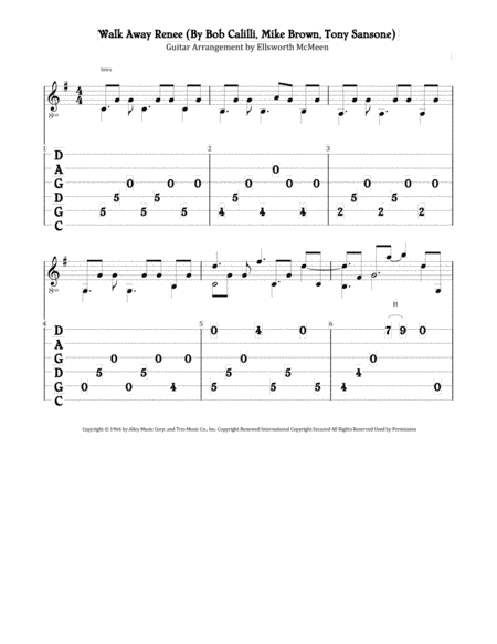 Walk Away Renee (arr. Ellsworth McMeen)