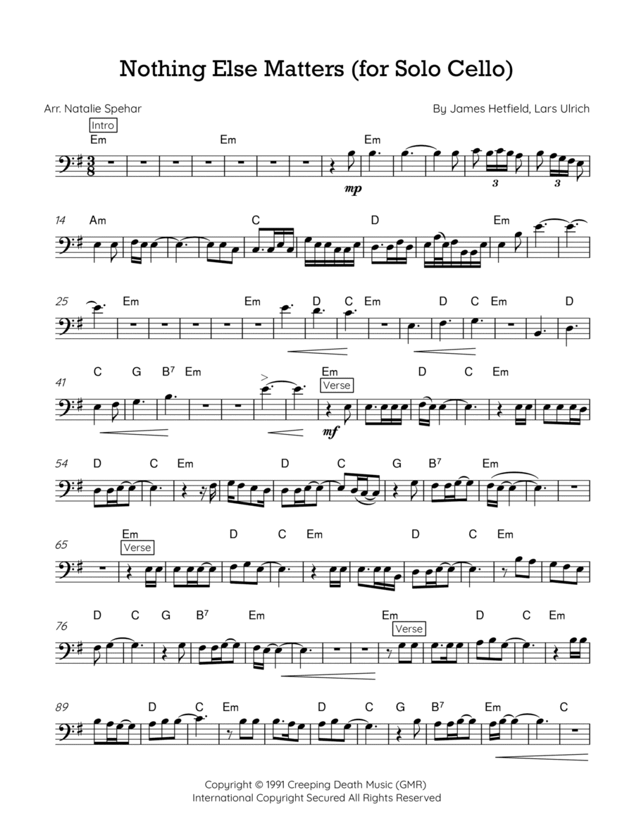 Nothing Else Matters (arr. Natalie Spehar)