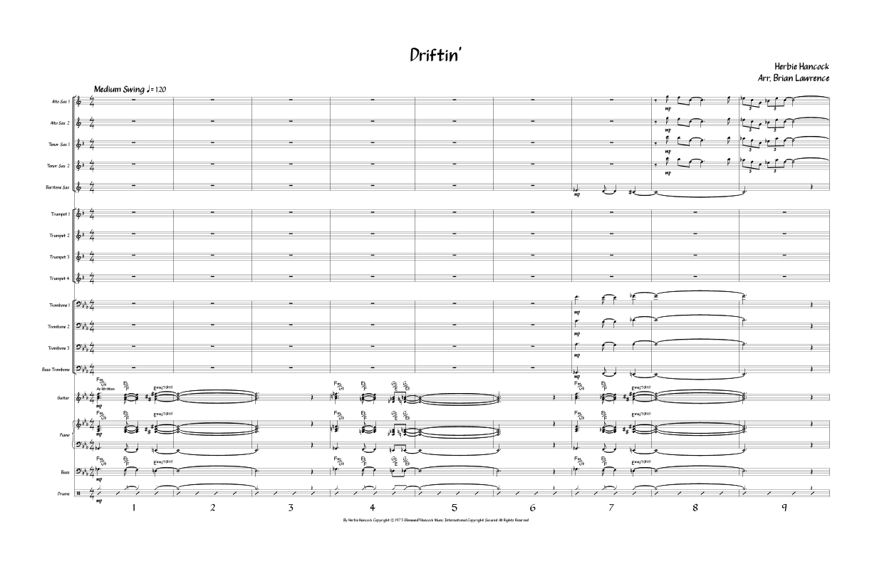 Driftin' (arr. Brian Lawrence)