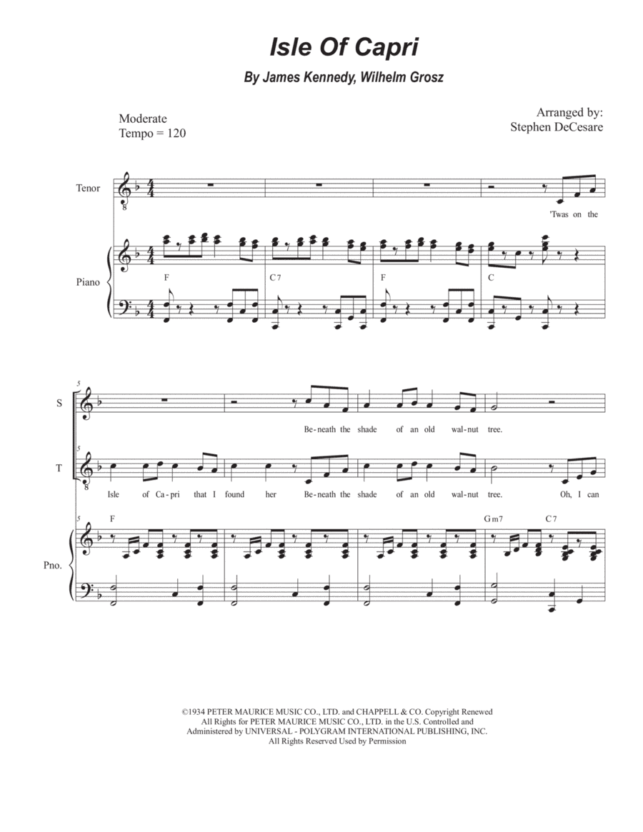 Isle Of Capri (arr. Stephen DeCesare)