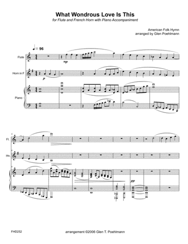 WHAT WONDROUS LOVE IS THIS - FLUTE & HORN with Piano Accompaniment (arr. Glen Poehlmann)