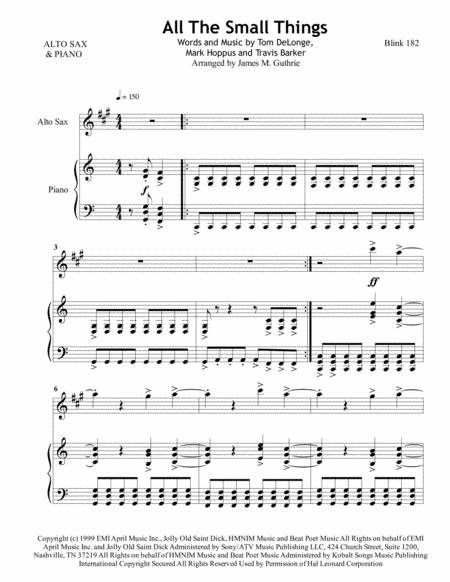All The Small Things (arr. James M. Guthrie, ASCAP)