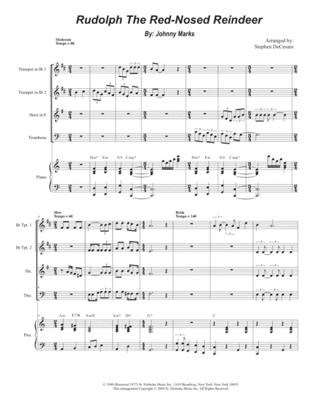 Rudolph The Red-nosed Reindeer (arr. Stephen DeCesare)