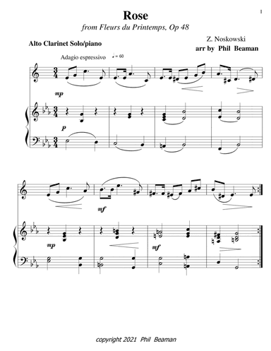 Rose-Noskowski-Alto Clarinet-Piano (arr. Phil Beaman)