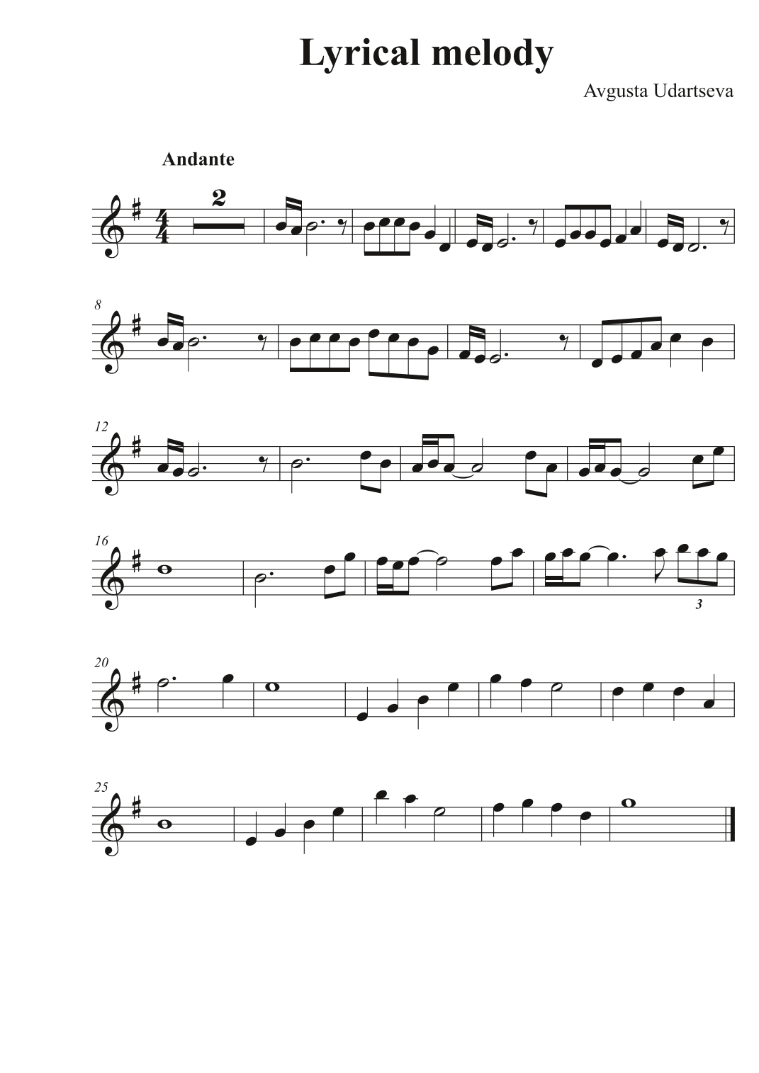 Lyrical Melody - Sax Alto/Piano