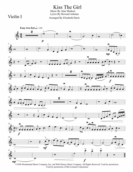 Kiss The Girl (arr. Elizabeth Darin)