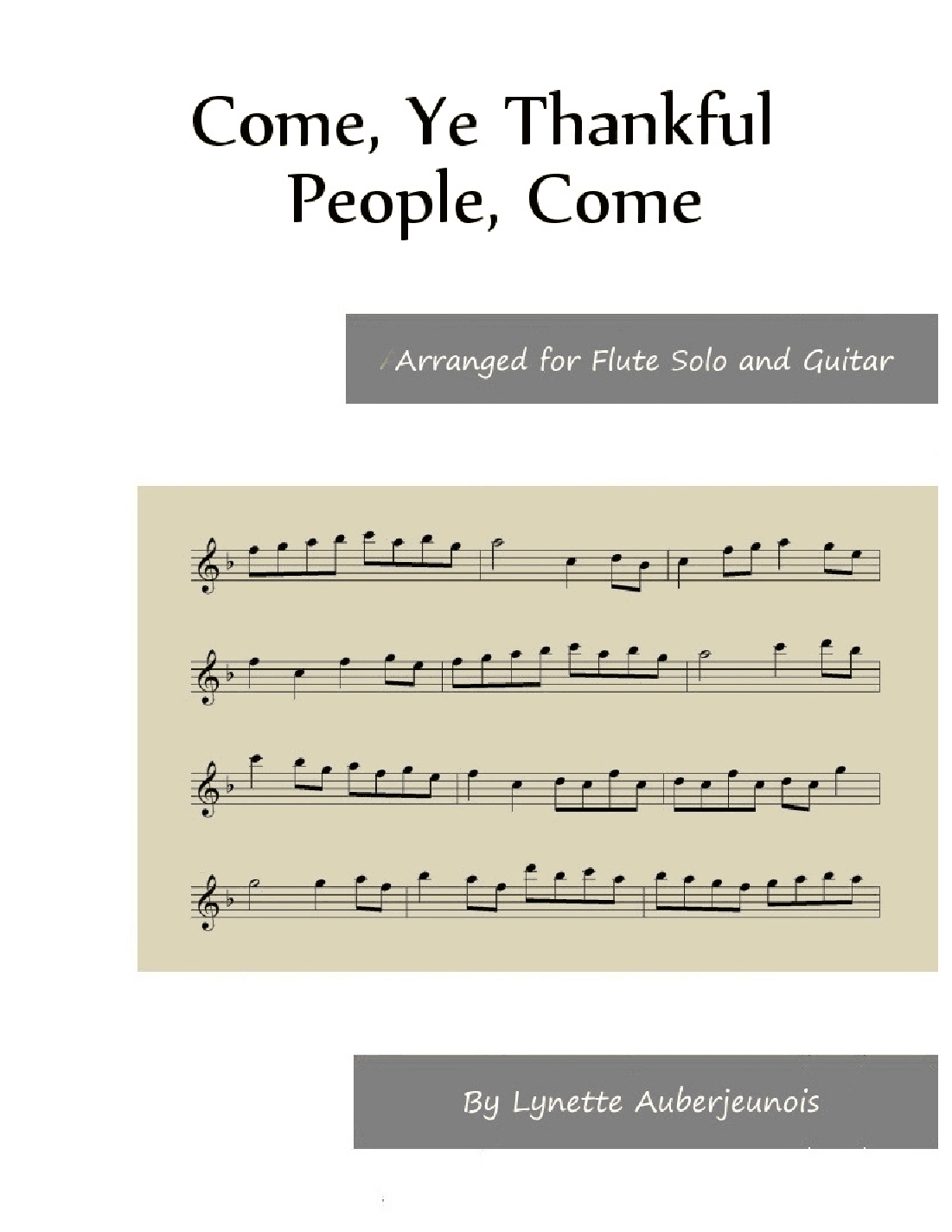 Come, Ye Thankful People, Come - Flute Solo with Guitar Chords (arr. Lynette Auberjeunois)