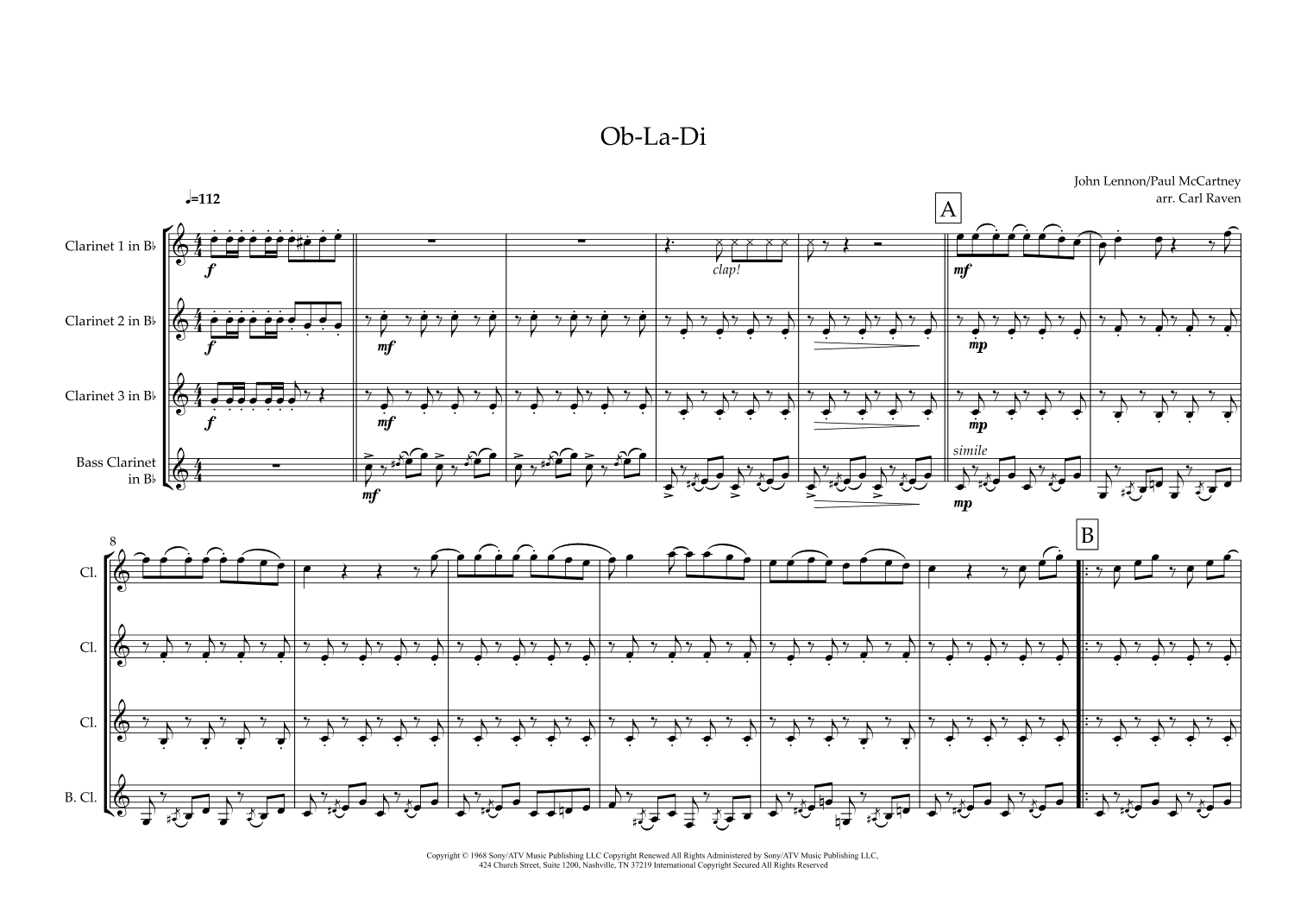 Ob-la-di, Ob-la-da (arr. Carl Raven)