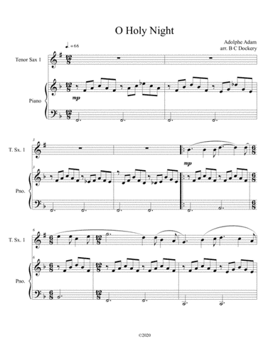 O Holy Night (tenor sax solo) with piano accompaniment (arr. B C Dockery)