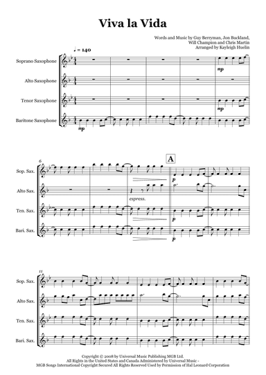 Viva La Vida (arr. Kayleigh Huelin)
