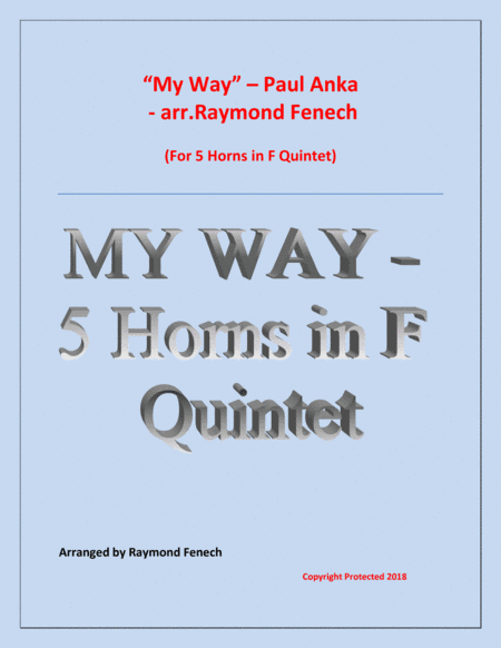 My Way (arr. Raymond Fenech)