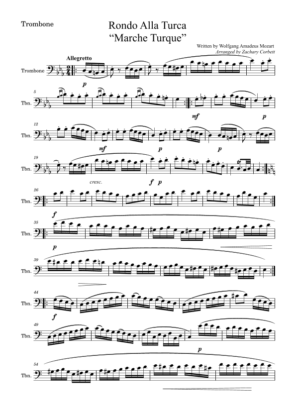Rondo Alla Turca (Turkish March) (arr. Zachary Corbett)