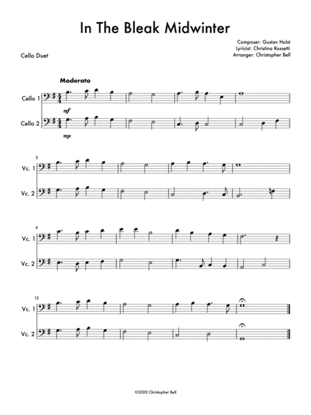 In The Bleak Midwinter (Cello Duet) (arr. Christopher Bell)