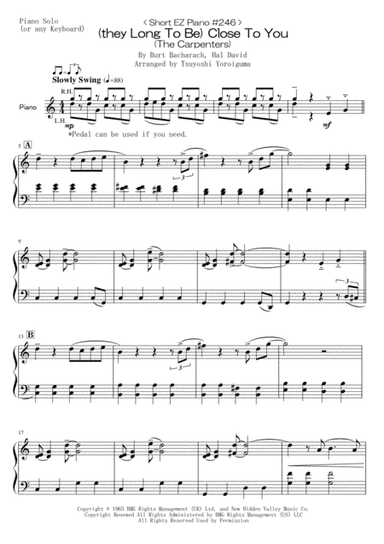 (they Long To Be) Close To You (arr. Tsuyoshi Yoroiguma)