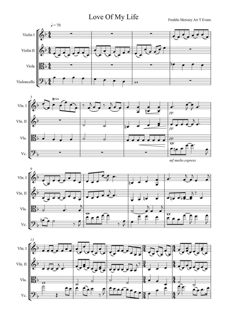 Love Of My Life (arr. T Evans)