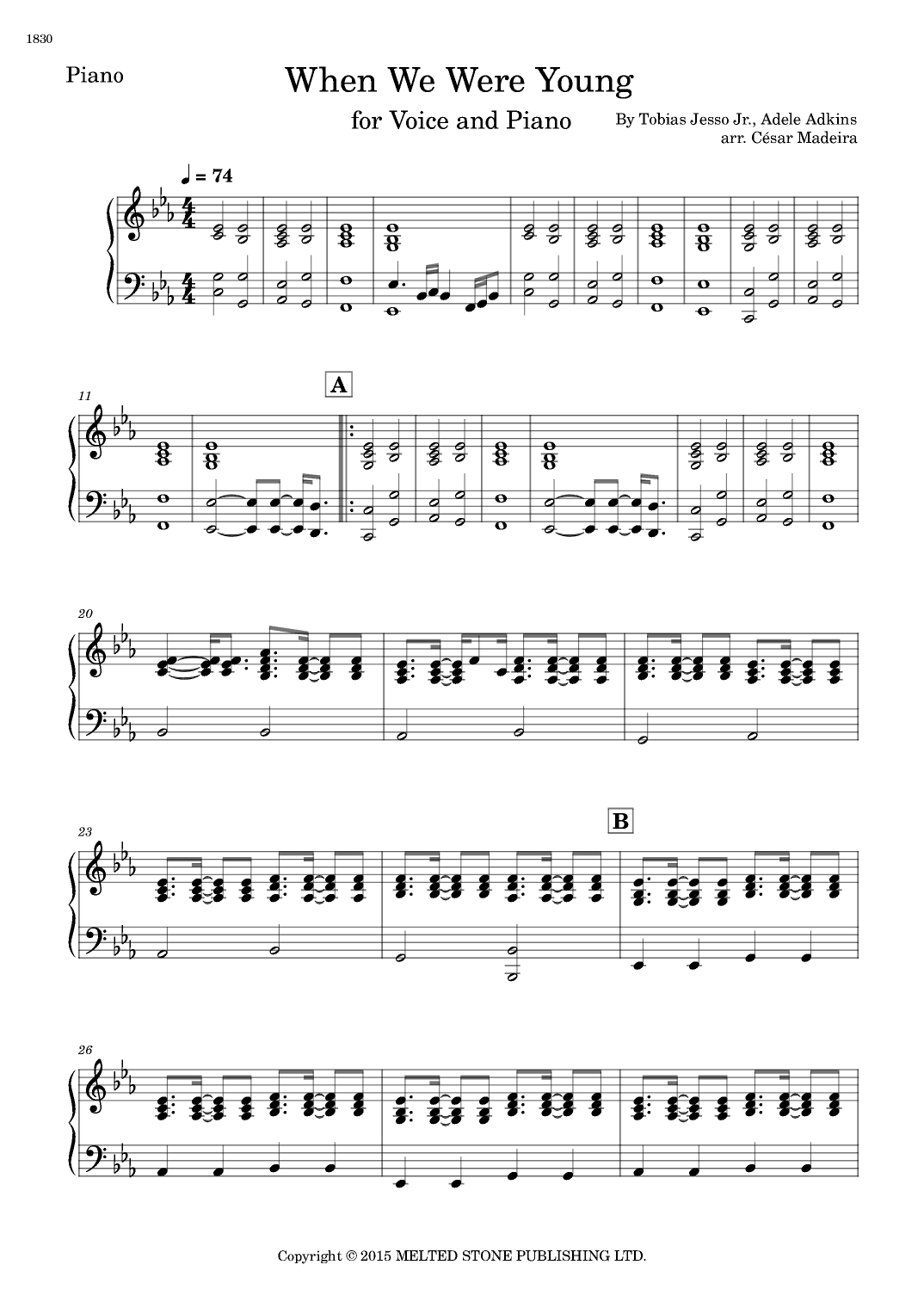 When We Were Young (arr. César Madeira)