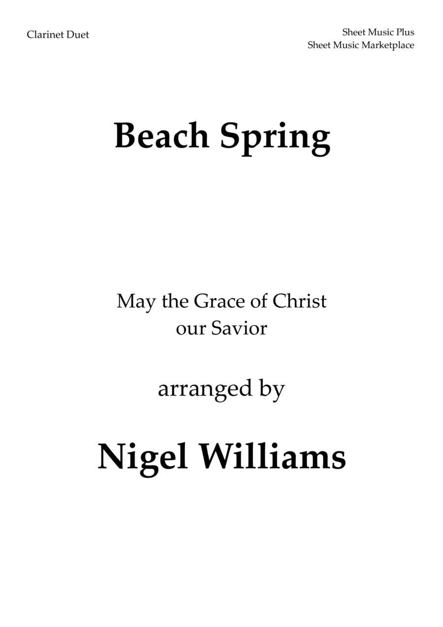 Beach Spring, (May the Grace of Christ our Savior), for Clarinet Duet (arr. Nigel Williams)