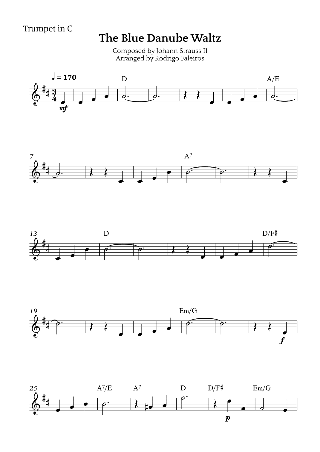 The Blue Danube Waltz (arr. Rodrigo Faleiros)