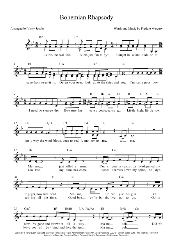 Bohemian Rhapsody (arr. Vicky Jacobs)