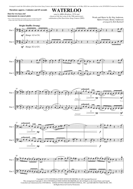 Waterloo (arr. Rob Bushnell)