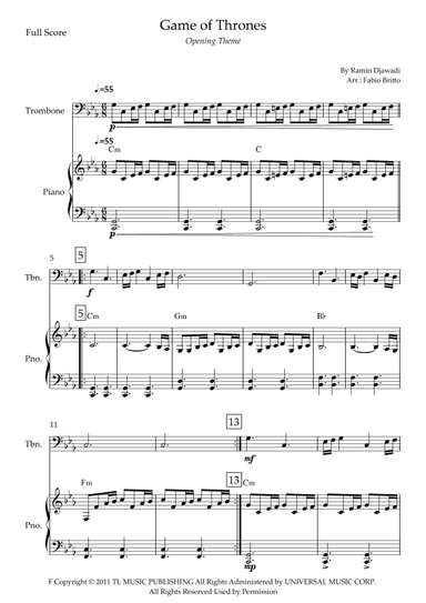 Game Of Thrones (arr. Fabio Britto)