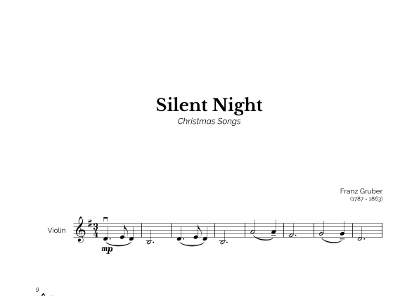 Silent Night for Easy Violin Solo (arr. Marcos Soares)