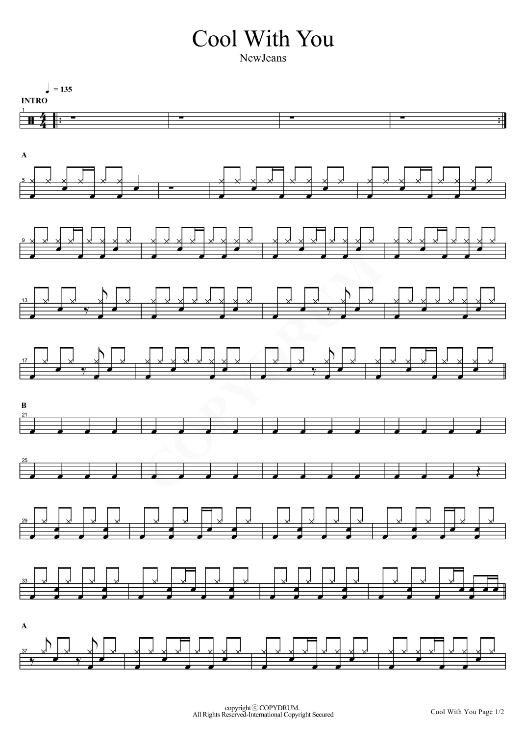 Cool With You (arr. COPYDRUM)