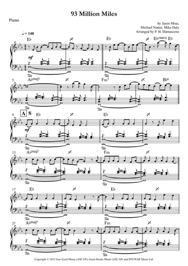 93 Million Miles (arr. P.H. Damasceno)